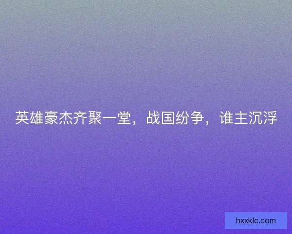 英雄豪杰齐聚一堂，战国纷争，谁主沉浮